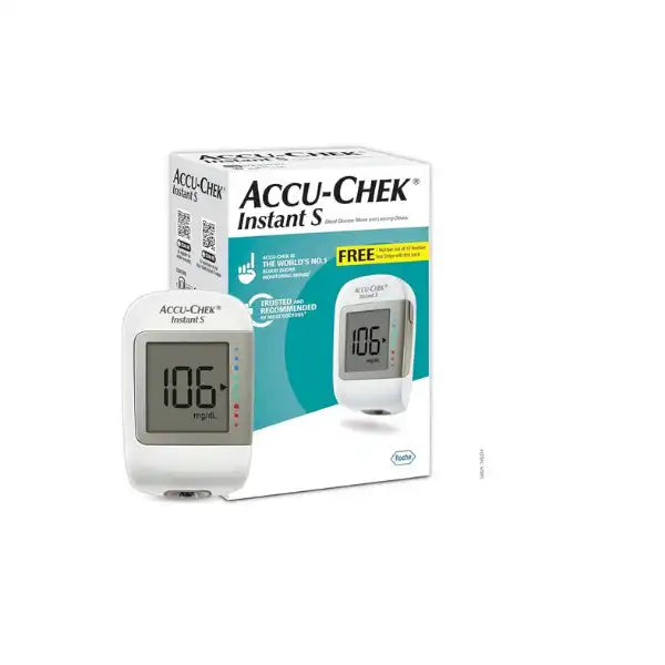 Chek Instant S Blood Glucose And Lancing Device | Glucometer | Free 10 Test Strips